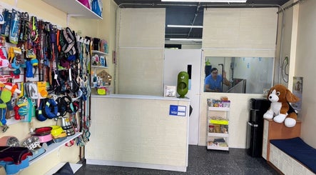 Interior de Mi Mundo Mágico Pet Care en Ciudad De México, Ciudad De México, MX, mostrando accesorios para mascotas.