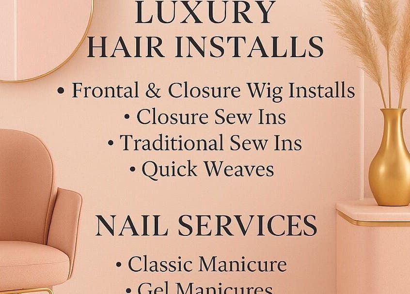 Aura Beauty Hair & Nails in Bridgetown offers luxury hair installs and nail services in a stylish setting.