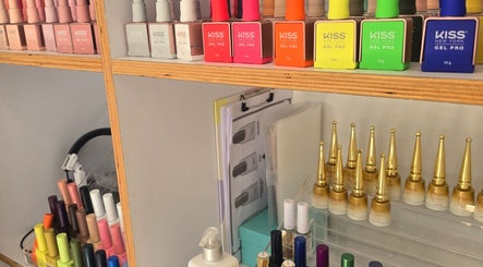 Nail polish display at Bella'sBeauty, Christchurch, Canterbury Region, NZ offers vibrant gel colors.