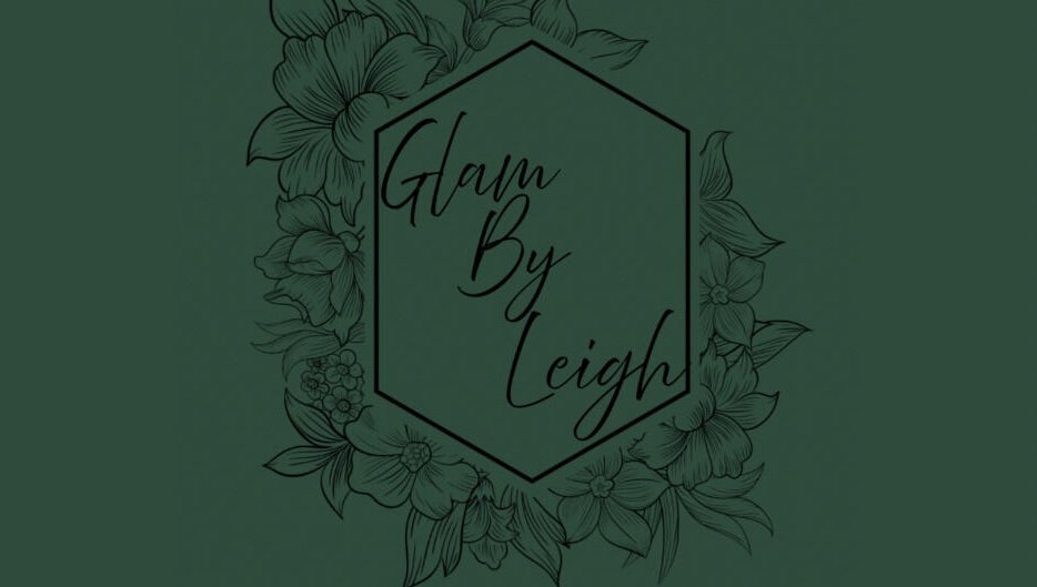Glam By Leigh logo with elegant floral design, located in Washington, Utah, US.