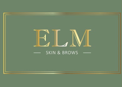 ELM Skin & Brows logo on a green background, Llantwit Major, Wales, GB.