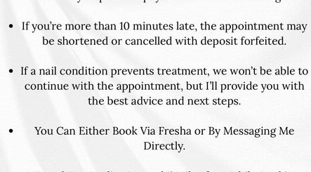 Booking policies at Studio Cassia 21 in Nuthall, England, GB detail appointment and cancellation terms.