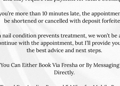 Studio Cassia 21 guidelines for appointments in Nuthall, England, GB. Late arrivals may affect scheduling.