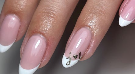 French manicure with gold accent at Nails By Ellise, Airdrie, Scotland, GB.