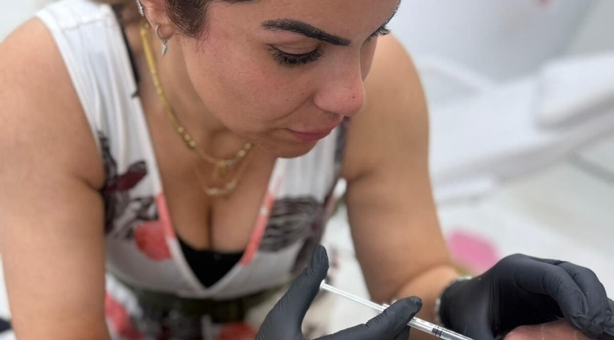 Aesthetic treatment procedure at Silk Aesthetic MCR in Salford, England, GB by a skilled professional.