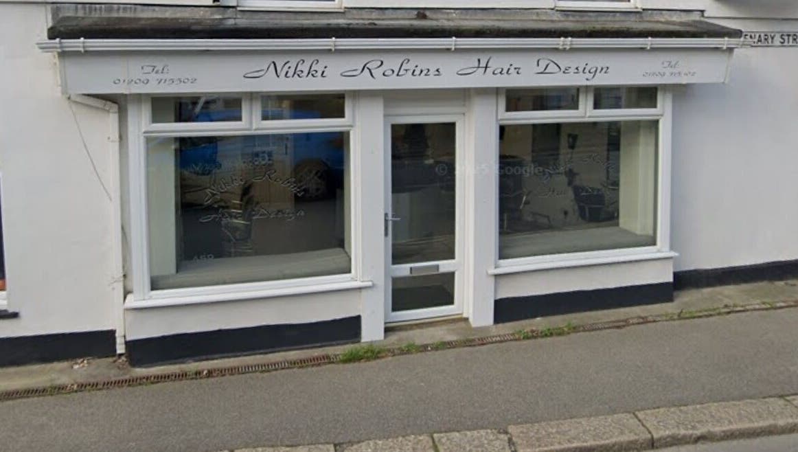 Exterior of Amelia Louise beauty salon in Camborne, England, GB, showcasing a stylish storefront.