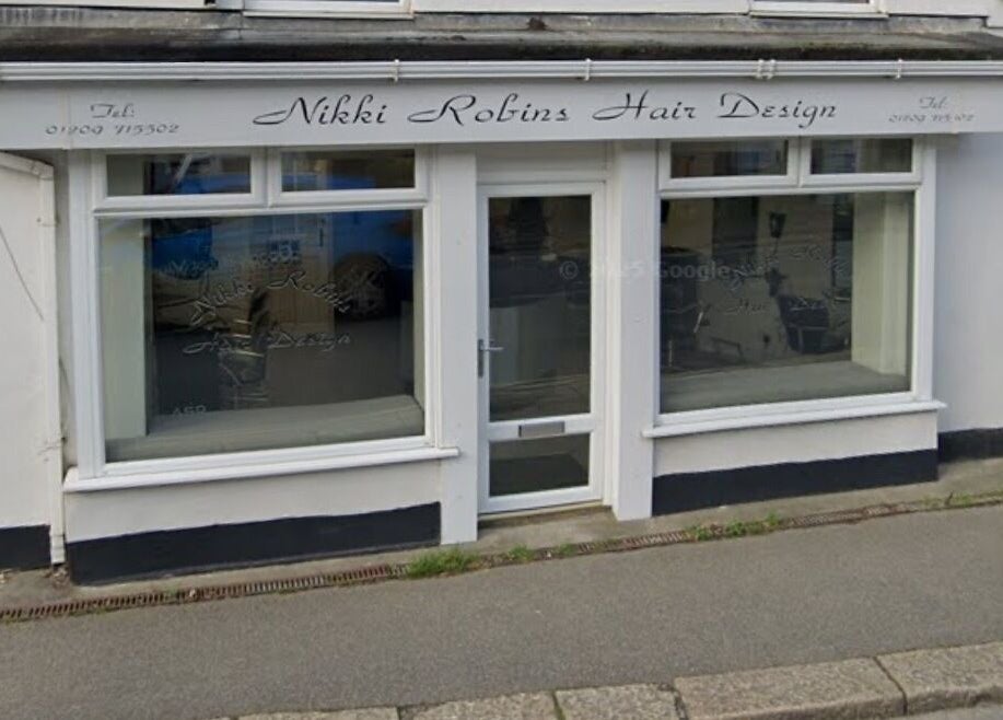 Exterior of Amelia Louise beauty salon in Camborne, England, GB, showcasing a stylish storefront.