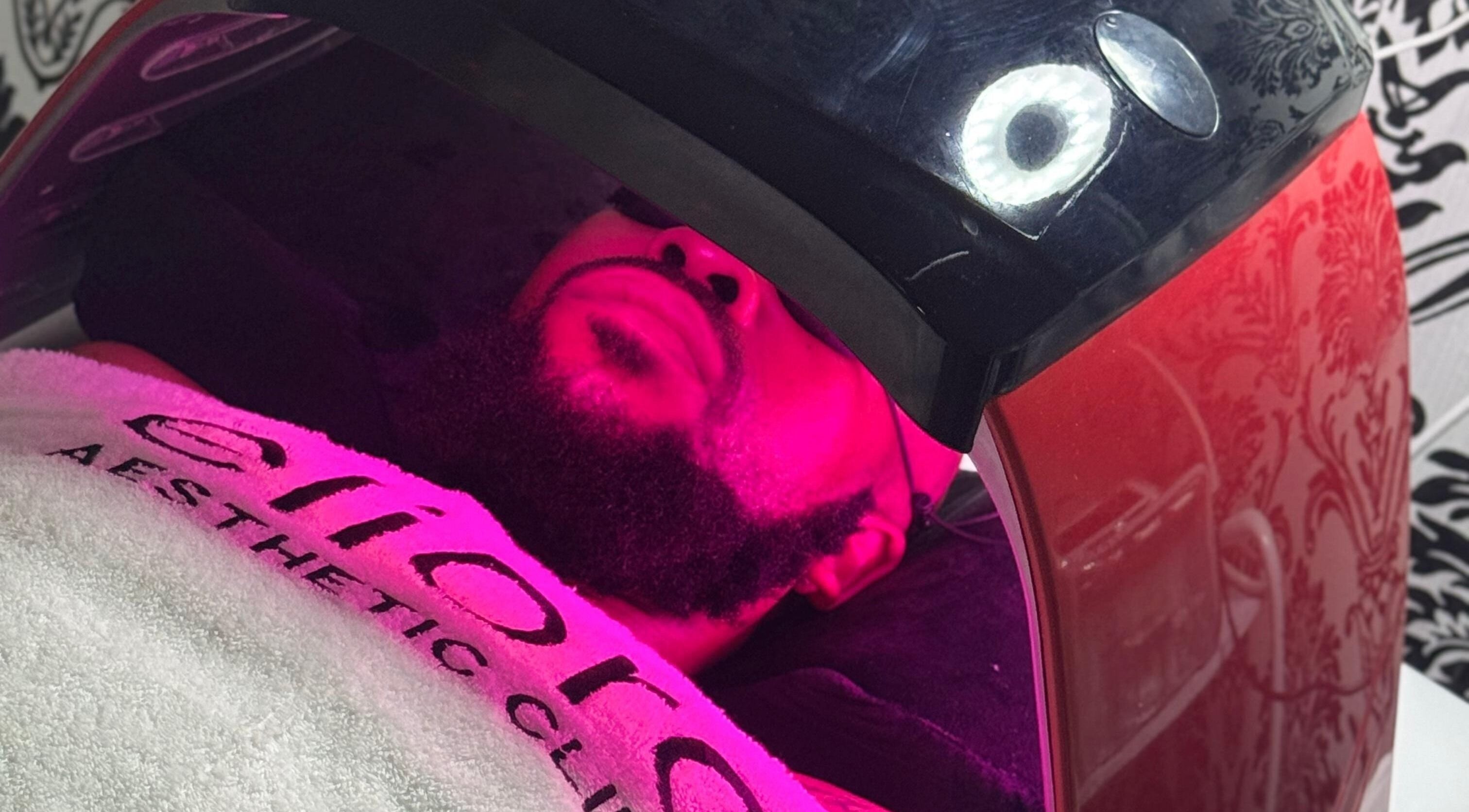 Relaxing LED facial treatment at Eliora Aesthetic Clinic, Midrand, Gauteng, ZA promoting skin rejuvenation.