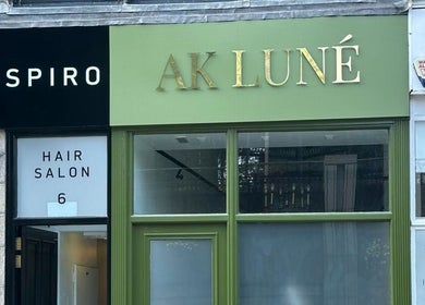 Exterior of AK LUNĖ, a stylish hair salon located in Aberdeen, Scotland, GB.