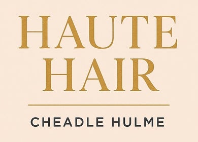 Elegant Haute Hair logo promoting the salon in Cheadle Hulme, England, GB.