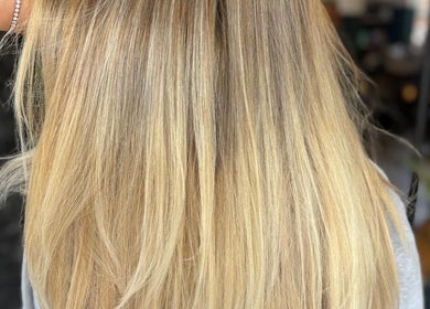 Blonde hair styled beautifully at Haute Hair, Cheadle Hulme, England, GB.