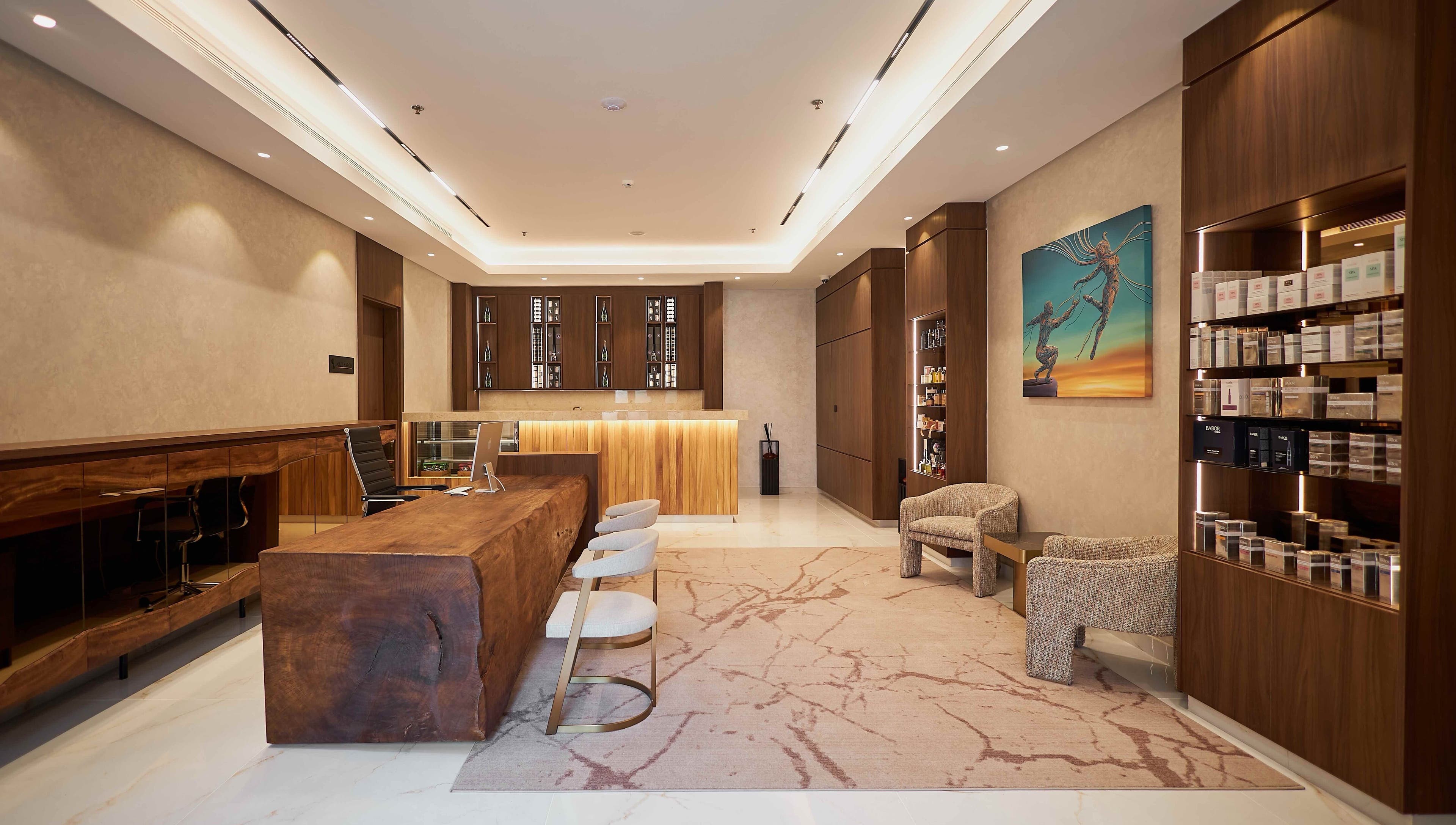 Luxurious lobby of The Wheatbaker Spa, featuring modern decor in Lagos, Lagos, NG.