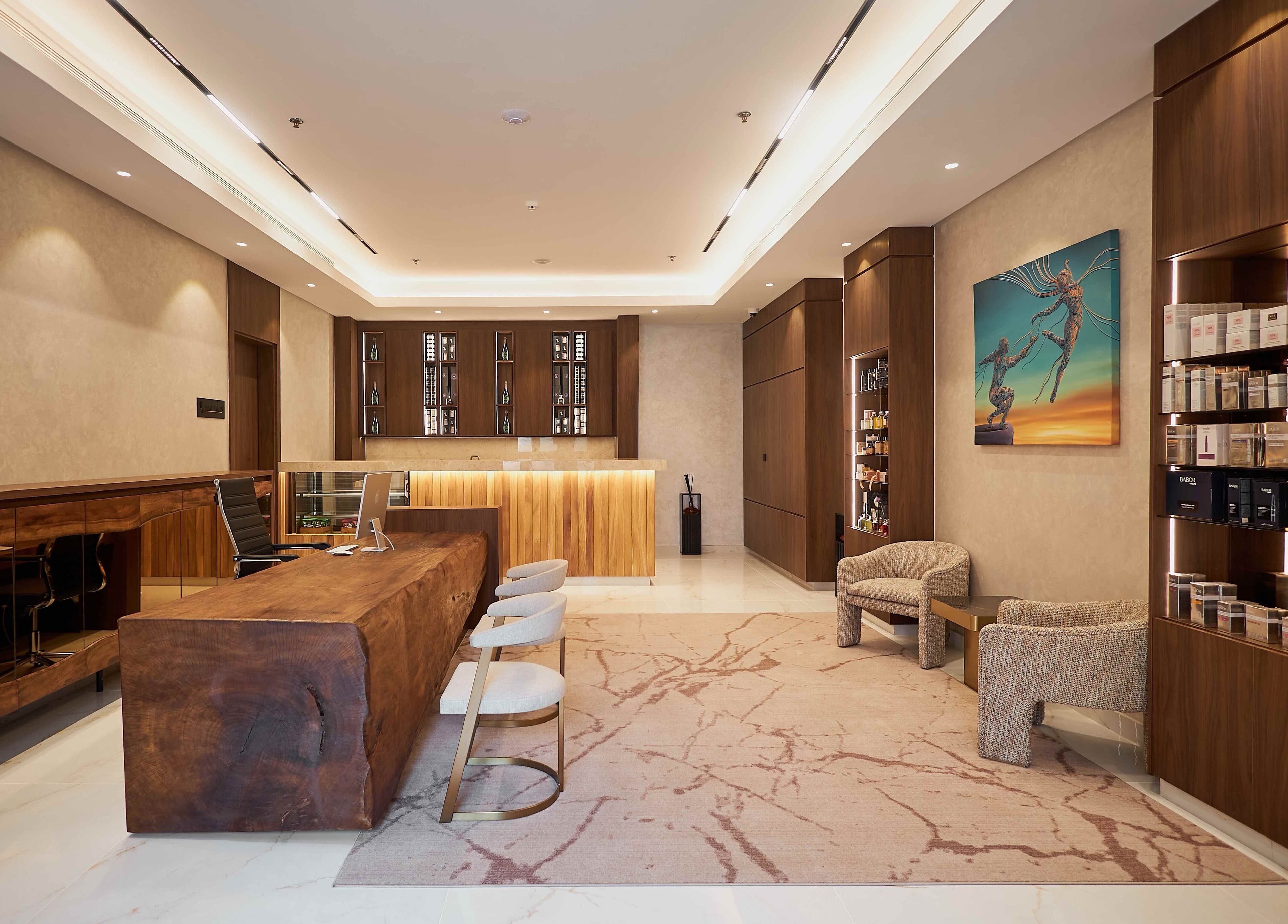 Luxurious lobby of The Wheatbaker Spa, featuring modern decor in Lagos, Lagos, NG.