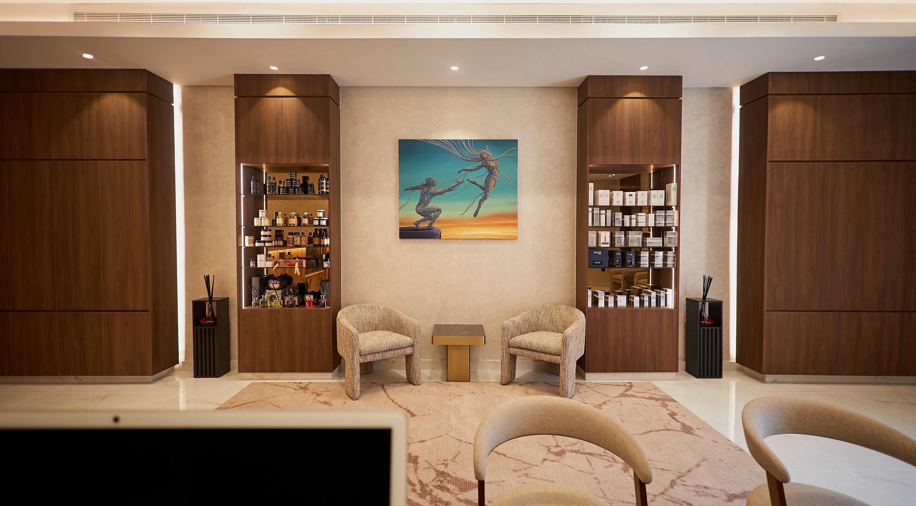 Elegant seating and product display at The Wheatbaker Spa, Lagos, Lagos, NG.