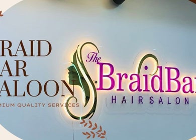 The BraidBar Hair Salon Ng logo with vibrant colors, located in Lagos, Lagos, NG.