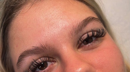 Close-up of perfectly styled eyelashes at The Beauty Barn By Mols, Andover, England, GB.
