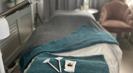 Tranquil treatment room at Youphoria Beauty Verwood, showcasing therapy tools in Verwood, England, GB.