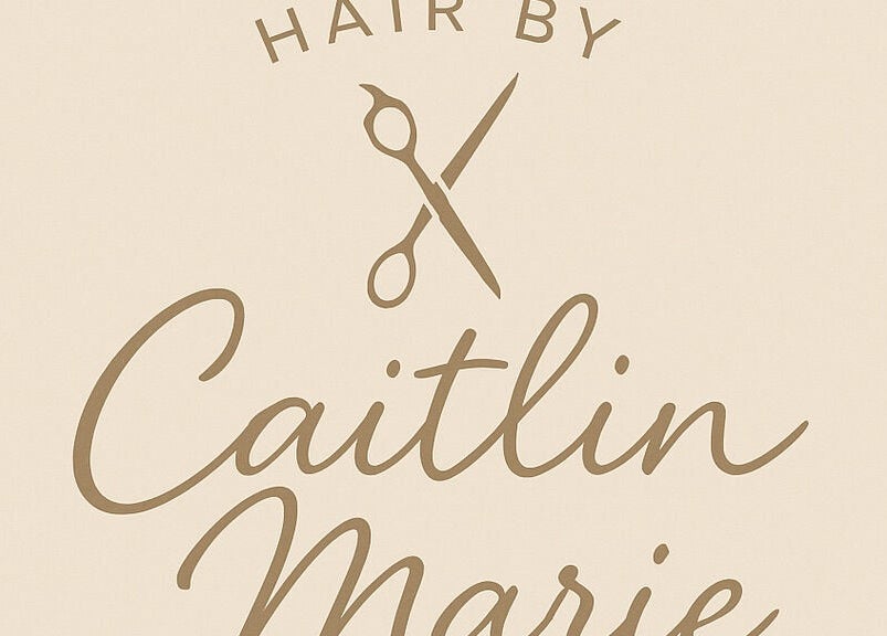 Logo of Hair by Caitlin Marie showcasing scissors in Newport, Wales, GB.