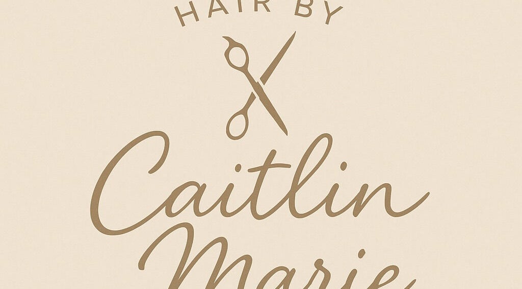 Logo of Hair by Caitlin Marie showcasing scissors in Newport, Wales, GB.