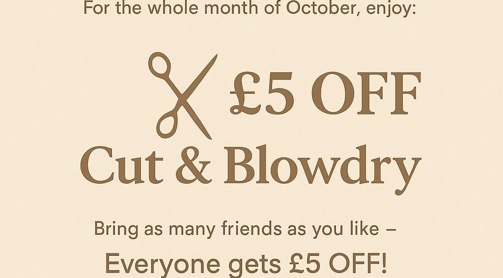 £5 off cut and blowdry offer at Hair by Caitlin Marie, Newport, Wales, GB for October.