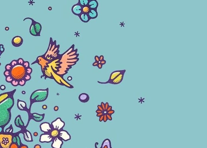 Colorful floral design with a bird at Ashley Nash|| Positive Mindset|| Counselling Psychologist in Bridgetown, Saint Michael, BB.