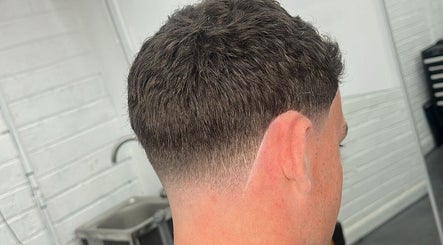 Close-up of a stylish fade haircut at Aspect Male Grooming, Dublin, County Dublin, IE.