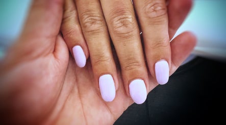 Manicured lavender nails at Freedombeauty in Plymouth, England, GB showcasing elegant nail art.