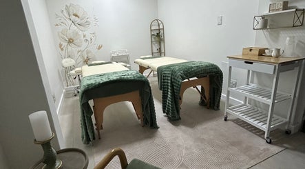 Peaceful treatment room with twin massage beds at LivSkin, Gqeberha, Eastern Cape, ZA.