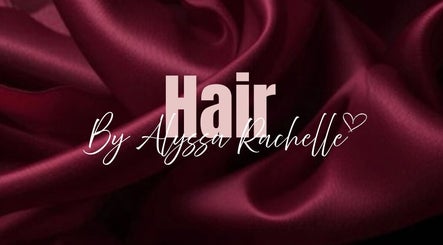 Luxurious maroon satin fabric background with 'Hair By Alyssa Rachelle' text. Venue in Gloucester, England, GB.