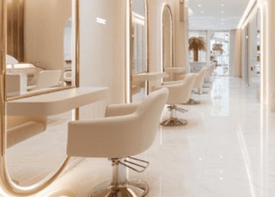 Luxelashesbytaliah salon interior showcasing modern chairs and mirrors in Coomera, Queensland, AU.
