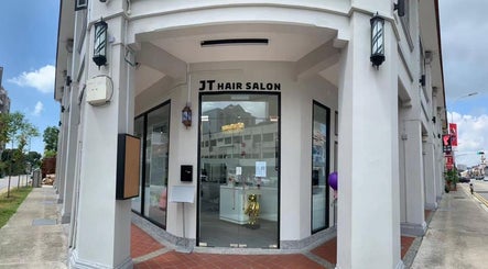 Front exterior of JT Hair and Beauty Salon in Singapore, Singapore, SG showcasing a modern and inviting entrance.