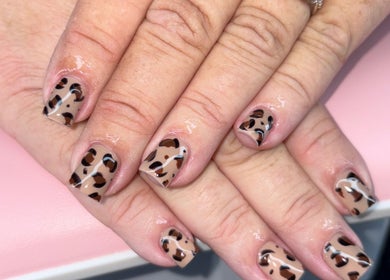 Leopard print manicure at Nails by Paige located in Payson, Arizona, US, featuring detailed nail art design.