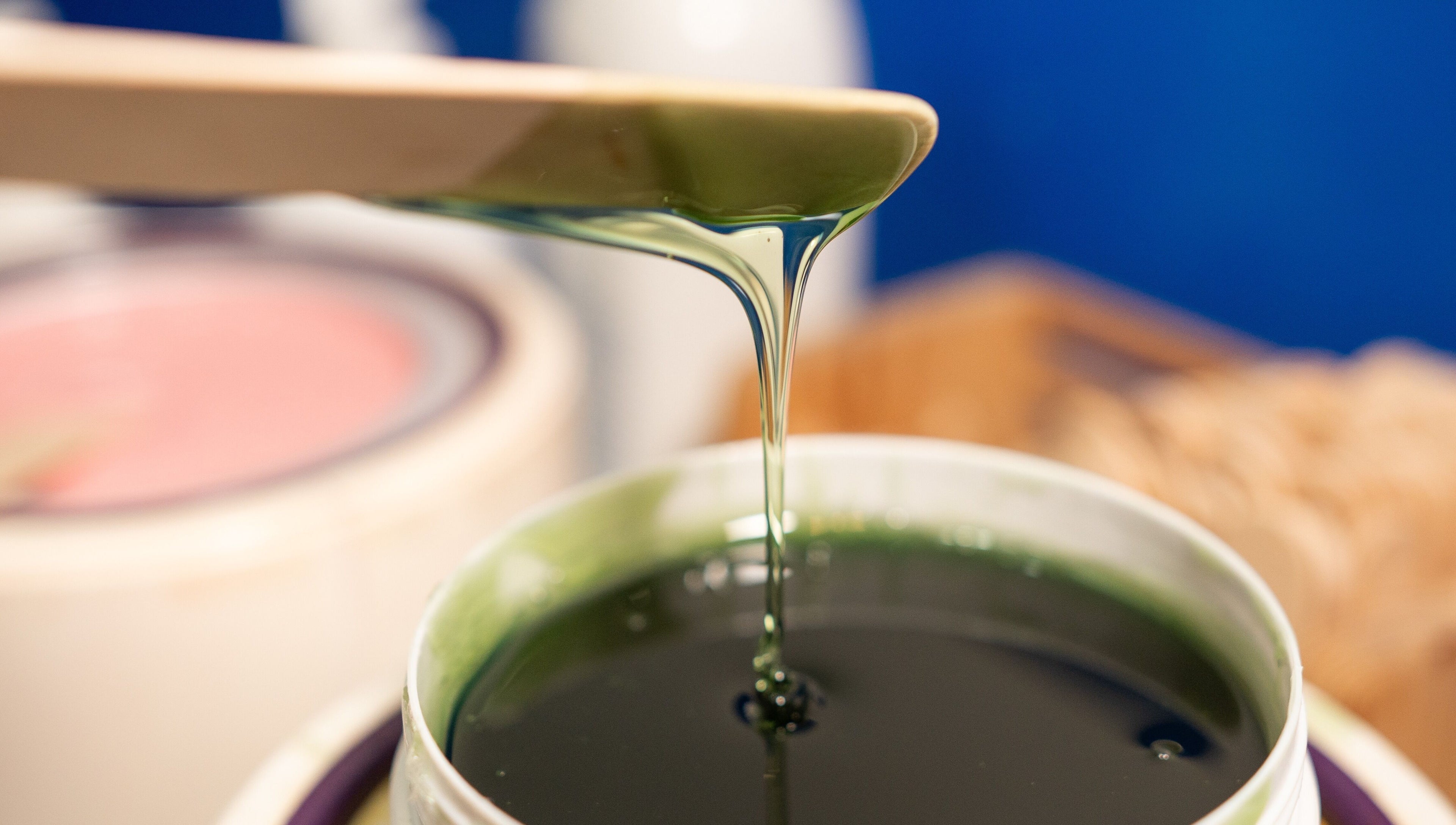 Close-up of melted wax at Wax Factor Tanjong Pagar, Singapore, Singapore, SG for smooth skin.