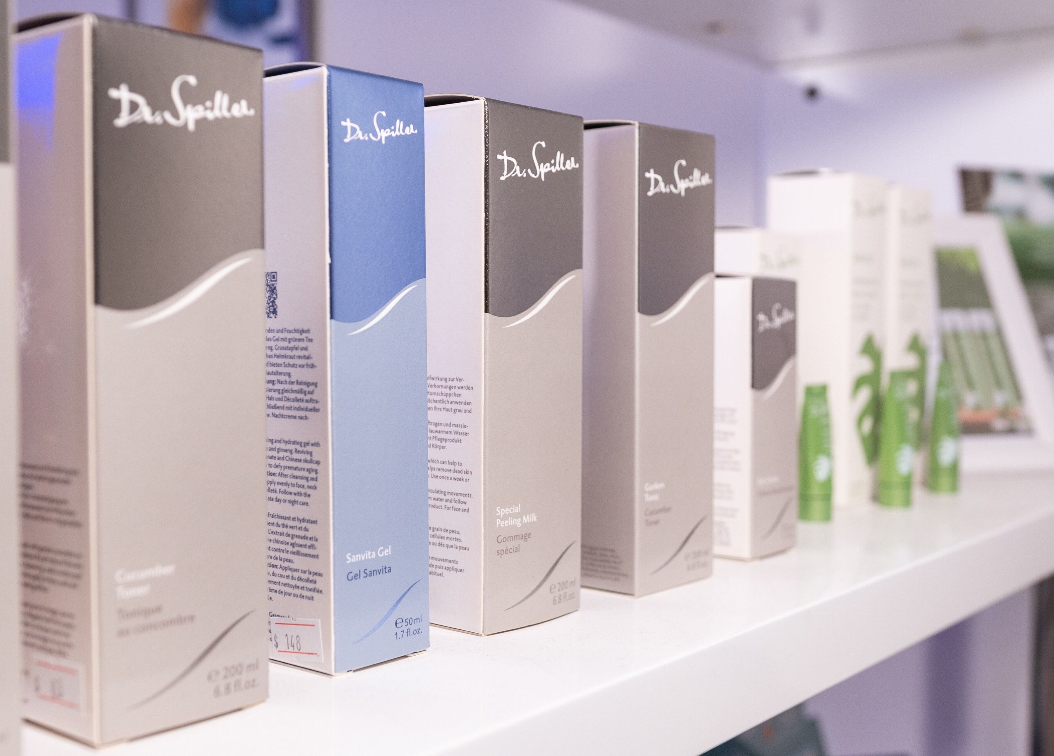 Beauty products displayed at Wax Factor Orchard Central, Singapore, Singapore, SG.