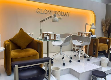 Nails Eleven Salon in Dubai, AE interior with stylish nail care stations and plush seating.