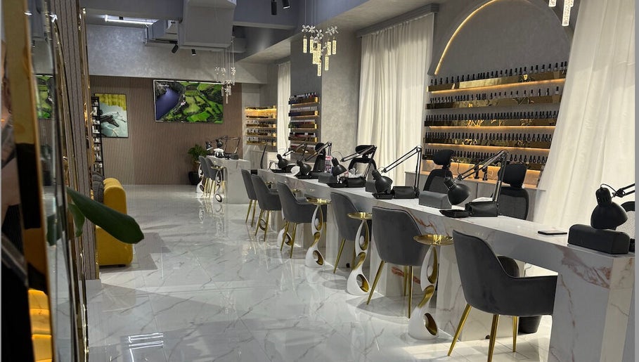 Luxurious interior at Shatha Beauty & Spa - Khorfakkan, Khor Fakkan, Sharjah, AE featuring chic nail stations.