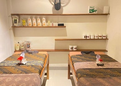 Peaceful treatment room at La Bella Healing Spa, Nusa Tenggara Barat, ID, offering relaxing spa services.