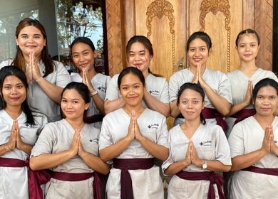 Warm welcome from staff at La Bella Healing Spa, Nusa Tenggara Barat, Nusa Tenggara Barat, ID.
