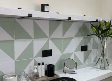 Megan Dixon's serene spa corner with elegant decor in Boston Spa, England, GB.