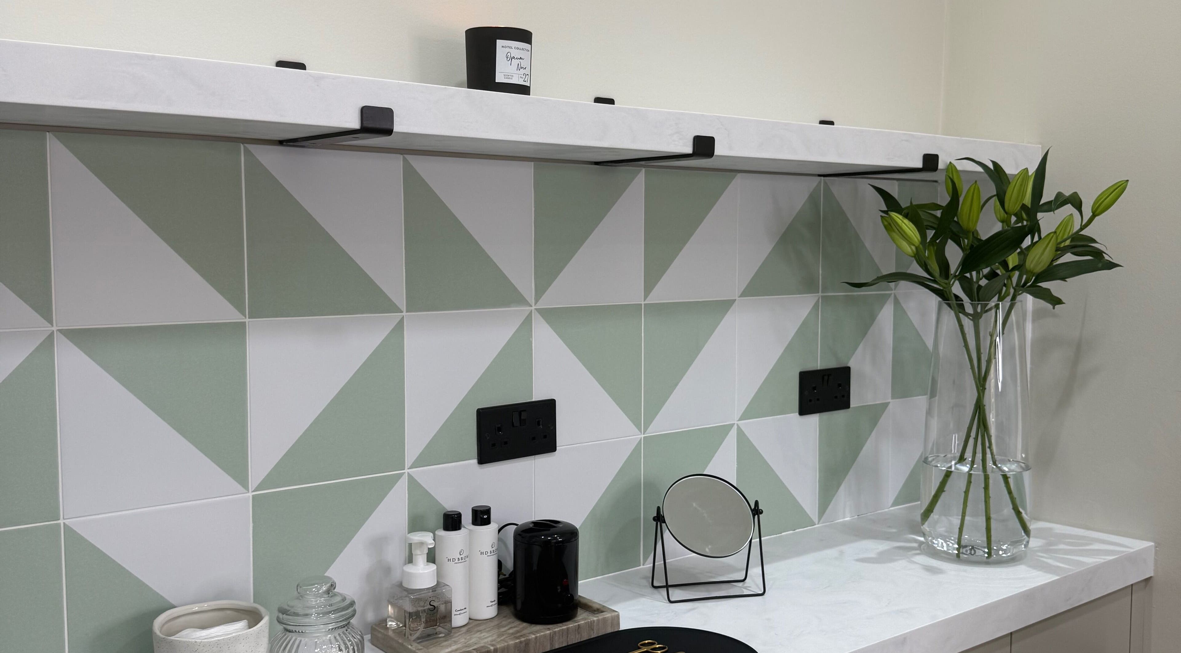 Megan Dixon's serene spa corner with elegant decor in Boston Spa, England, GB.