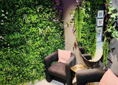 Cozy seating with lush greenery at Lovushka Beauty Salon, Doha, Doha Municipality, QA.