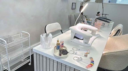 Elegant nail station at Laceylou Beauty in Crawley, England, GB. Perfect for manicures and nail art enthusiasts.