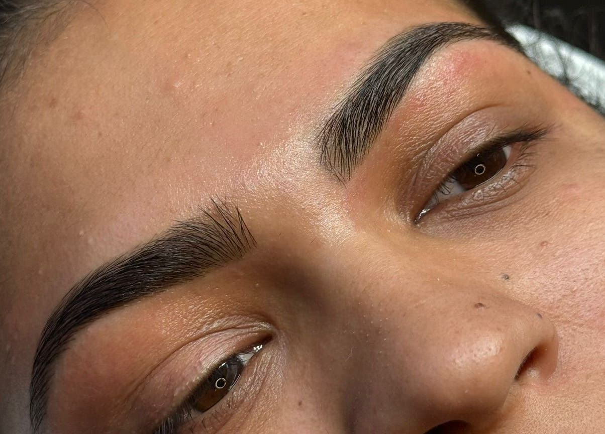 Close-up of expertly shaped eyebrows from Vera Brows, Perth, Scotland, GB.