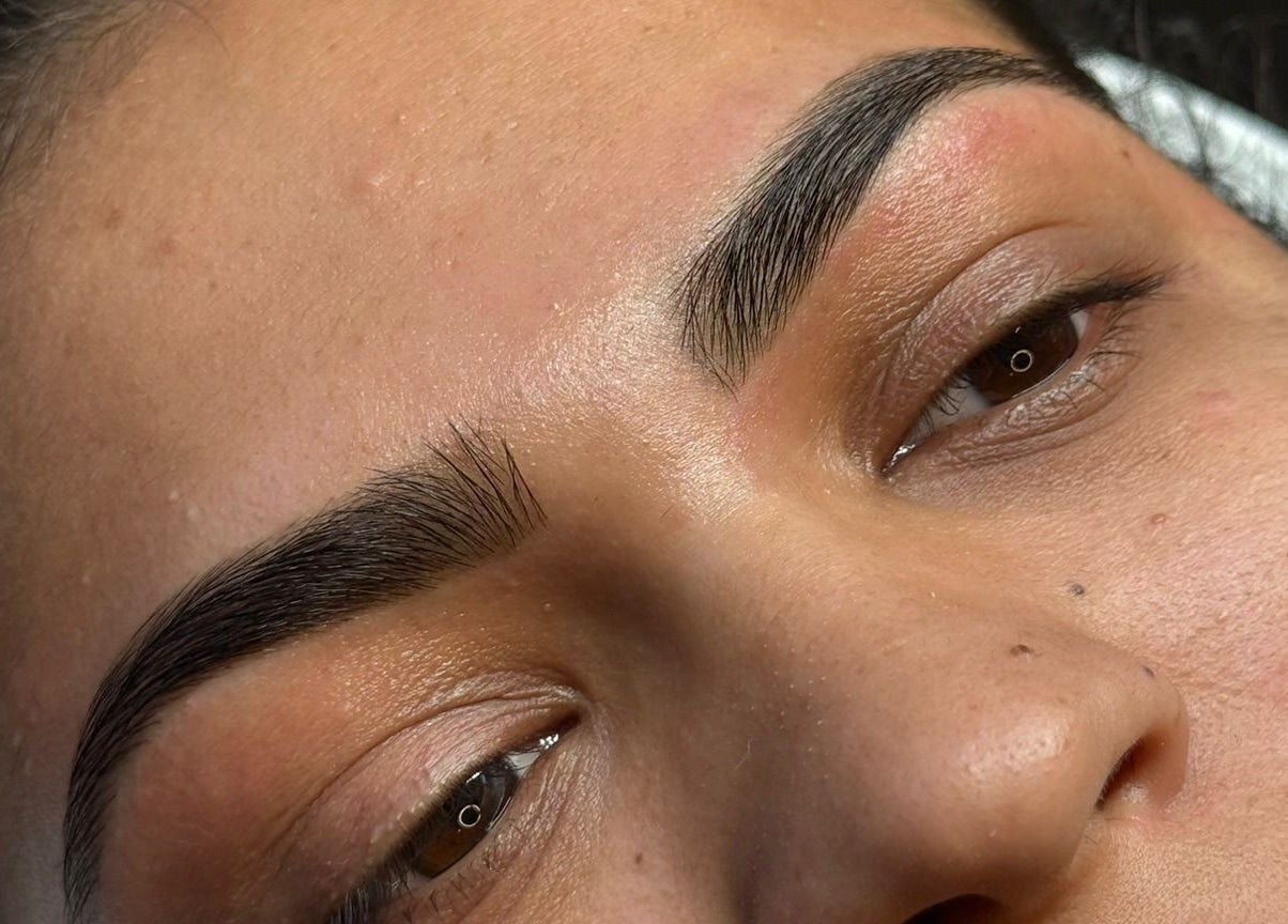 Close-up of expertly shaped eyebrows from Vera Brows, Perth, Scotland, GB.