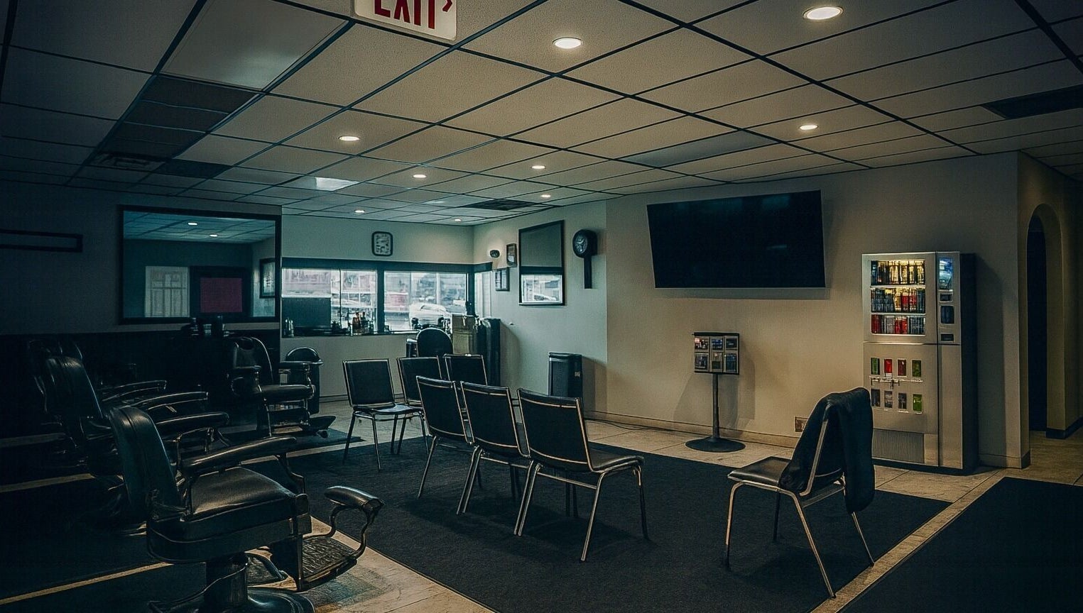 Spacious interior of Image Unisex Barbershop and Salon, Sicklerville, New Jersey, US, featuring classic barber chairs.