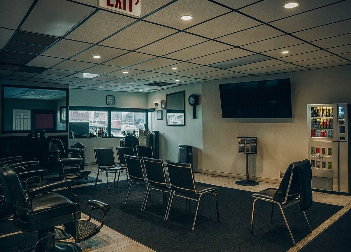 Spacious interior of Image Unisex Barbershop and Salon, Sicklerville, New Jersey, US, featuring classic barber chairs.