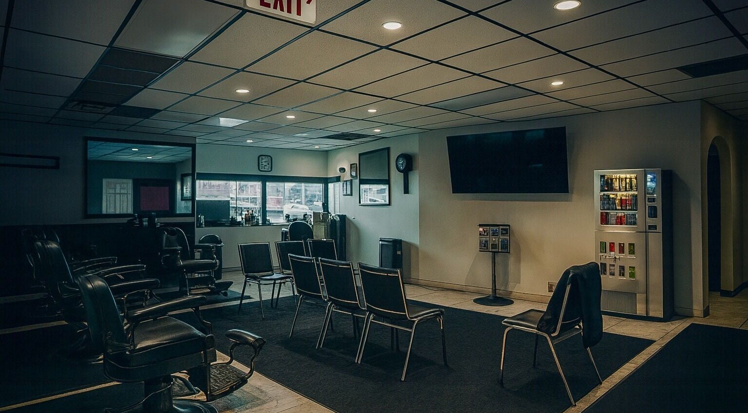 Spacious interior of Image Unisex Barbershop and Salon, Sicklerville, New Jersey, US, featuring classic barber chairs.