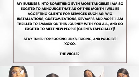 Exciting service expansion announcement at The Wigler in Norwich, Connecticut, US for wig installations and more.