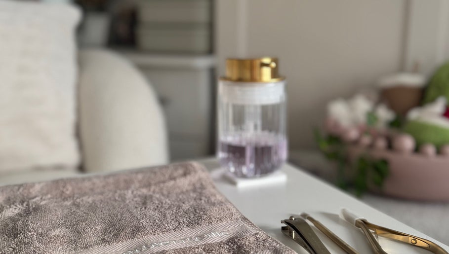 Relaxing spa tools and towel at The Gloss Room MCR, Stockport, England, GB, creating a serene ambiance.