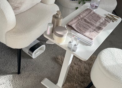 Elegant nail care station at The Gloss Room MCR, Stockport, England, GB showcasing beauty essentials.